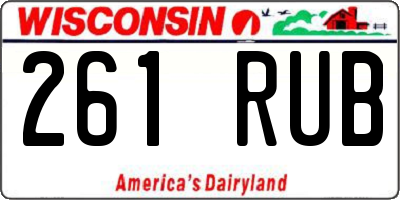 WI license plate 261RUB