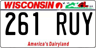 WI license plate 261RUY