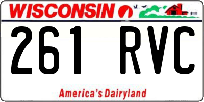 WI license plate 261RVC