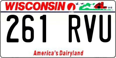 WI license plate 261RVU