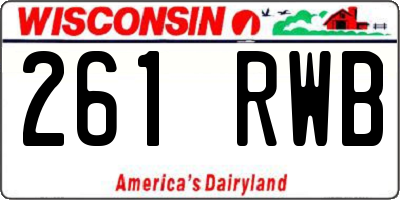 WI license plate 261RWB