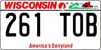 WI license plate 261TOB