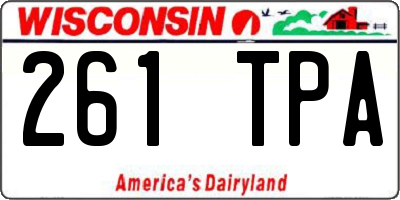 WI license plate 261TPA