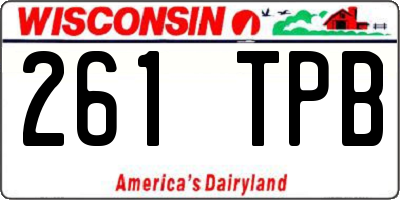 WI license plate 261TPB