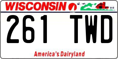 WI license plate 261TWD