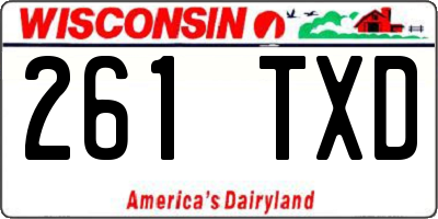 WI license plate 261TXD
