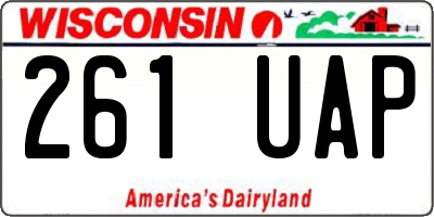 WI license plate 261UAP