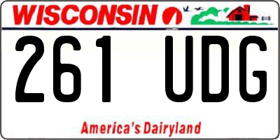WI license plate 261UDG