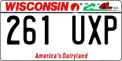 WI license plate 261UXP