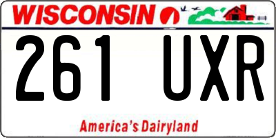 WI license plate 261UXR