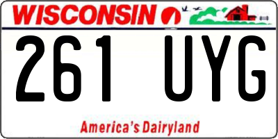 WI license plate 261UYG