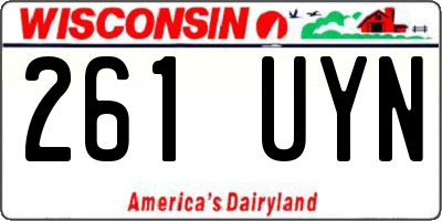 WI license plate 261UYN