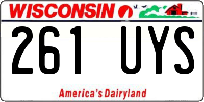 WI license plate 261UYS
