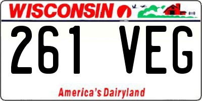 WI license plate 261VEG