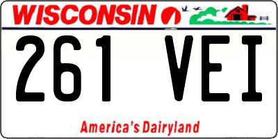 WI license plate 261VEI