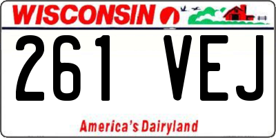 WI license plate 261VEJ