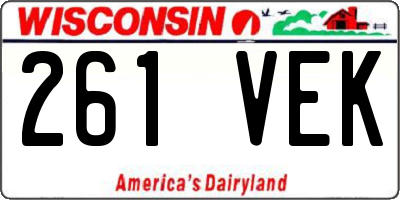 WI license plate 261VEK