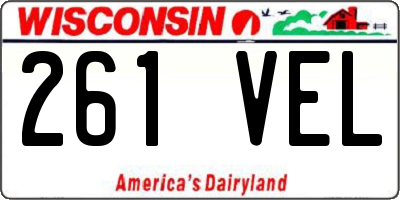 WI license plate 261VEL