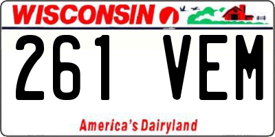 WI license plate 261VEM