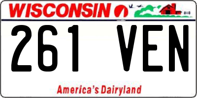 WI license plate 261VEN