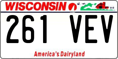 WI license plate 261VEV