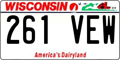 WI license plate 261VEW