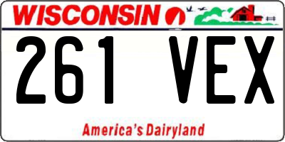 WI license plate 261VEX