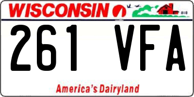 WI license plate 261VFA