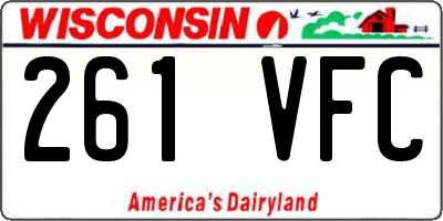 WI license plate 261VFC