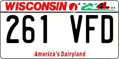 WI license plate 261VFD