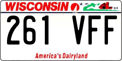 WI license plate 261VFF