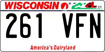 WI license plate 261VFN