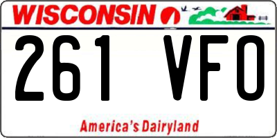 WI license plate 261VFO