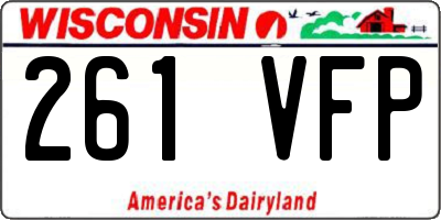 WI license plate 261VFP