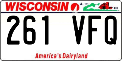WI license plate 261VFQ