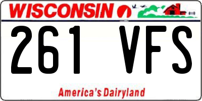 WI license plate 261VFS