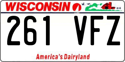 WI license plate 261VFZ