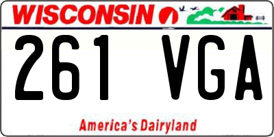 WI license plate 261VGA