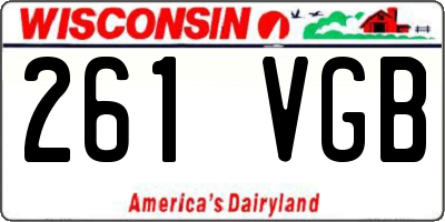 WI license plate 261VGB