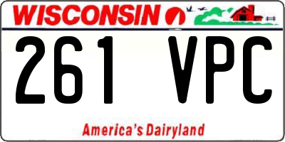 WI license plate 261VPC