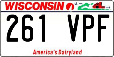 WI license plate 261VPF