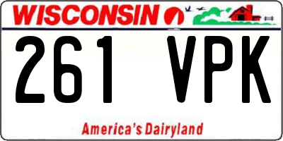 WI license plate 261VPK