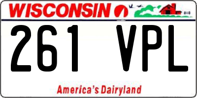 WI license plate 261VPL