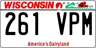 WI license plate 261VPM
