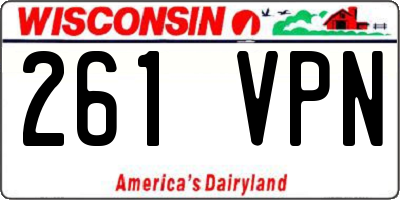 WI license plate 261VPN