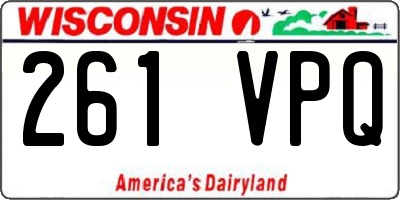 WI license plate 261VPQ