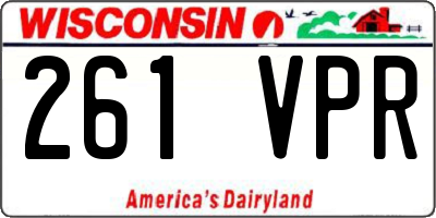 WI license plate 261VPR