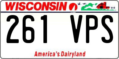 WI license plate 261VPS