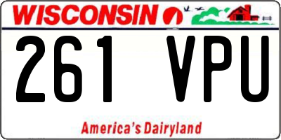 WI license plate 261VPU