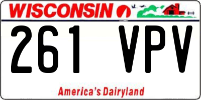 WI license plate 261VPV